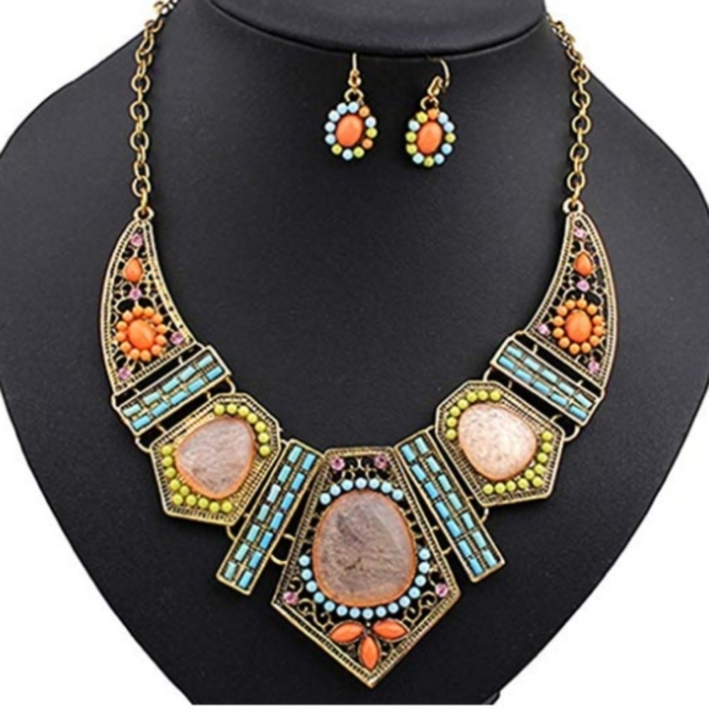 1 LEFT! 3-Piece Boho Necklace Earrings Gift Set - Picture 2 of 3